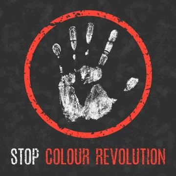 Vector illustration. Social problems of humanity. Stop colour revolution Stock Illustration