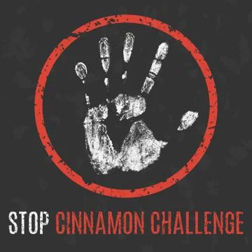 Vector illustration. Social problems. Stop cinnamon challenge. イラスト素材