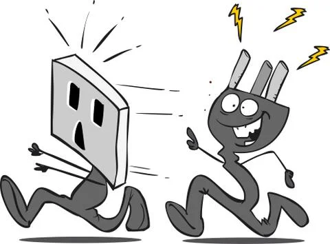 Vector illustration of a socket caricature Stock Illustration