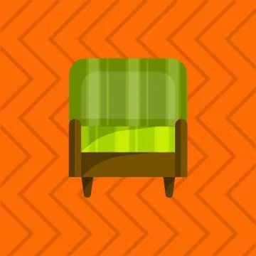 Vector illustration of sofa in flat icons set Stock Illustration