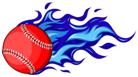 Vector Illustration of Softball or Baseball with Movement Motion Lines Stock Illustration