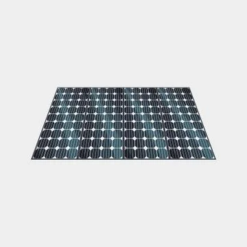Vector illustration of solar power station building icon with sun and urban c Ilustración de archivo