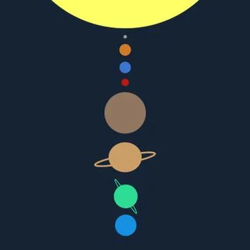 Vector illustration of Solar System planets. Flat design. Stock Illustration
