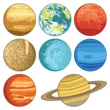 Vector illustration of solar system planets Stock Illustration
