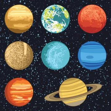 Vector illustration of solar system planets Stock Illustration
