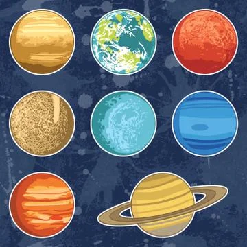 Vector illustration of solar system planets Stock Illustration