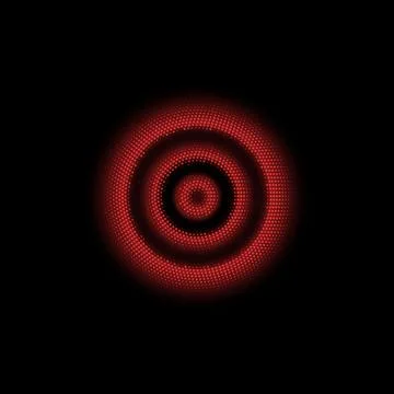 Vector illustration with sound waves and radar pulses on a black background Stock Illustration