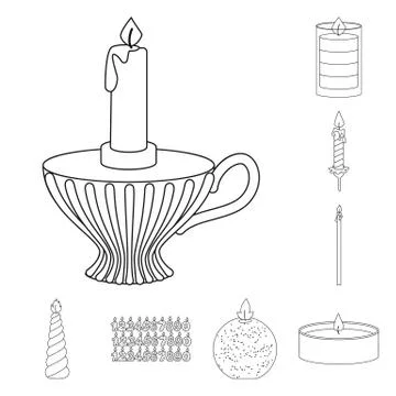 Vector illustration of source and ceremony icon. Collection of source and fire Ilustración de archivo