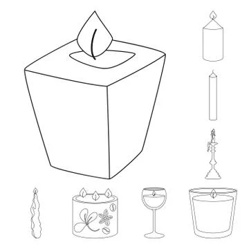 Vector illustration of source and ceremony sign. Set of source and fire stock イラスト素材