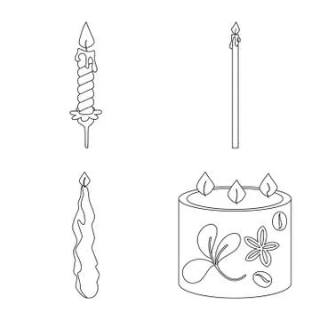 Vector illustration of source and ceremony sign. Collection of source and fire Stock Illustration