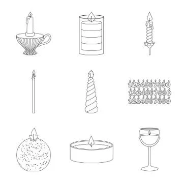 Vector illustration of source and ceremony logo. Collection of source and fire 스톡 일러스트