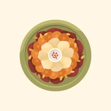 Vector illustration of a South American dish - Christmas salad. Kitchen for N Stock Illustration