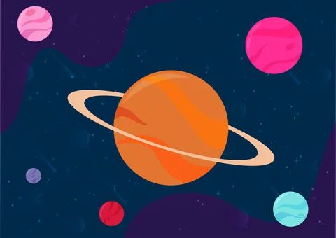 Vector illustration of Space and Planetary Stock Illustration