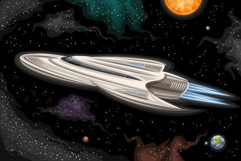 Vector illustration of Space Ship Stock Illustration