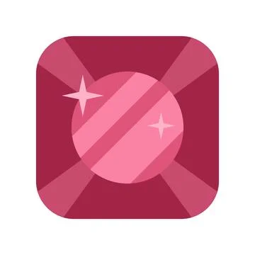 Vector illustration of a sparkling ruby gem square Stock Illustration