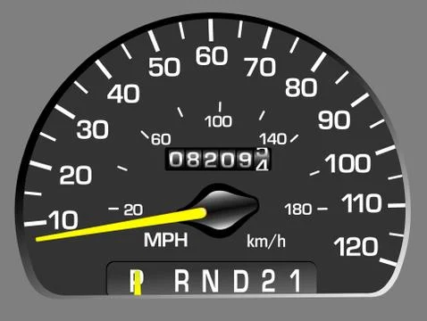 Vector illustration of a speedometer. Odometer Stock Illustration