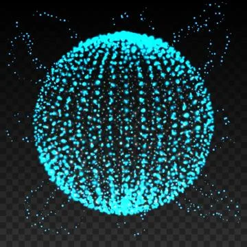 Vector Illustration. The Sphere Consisting of Points. 3D Grid Design. Networks 스톡 일러스트