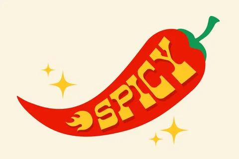 Vector illustration of a spicy chilli pepper with flame. Red chilli pepper .. Stock-Illustration