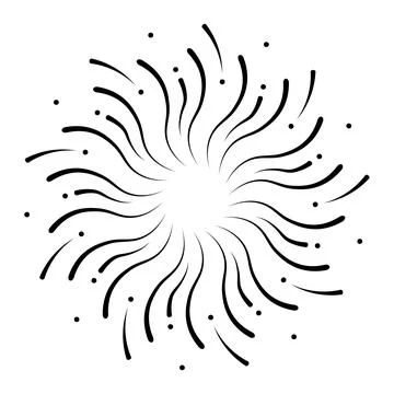 Vector illustration of spiral burst design element. Stock Illustration