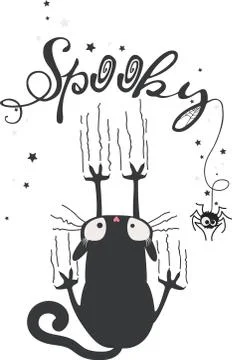 Vector illustration of spooky cat Stock Illustration