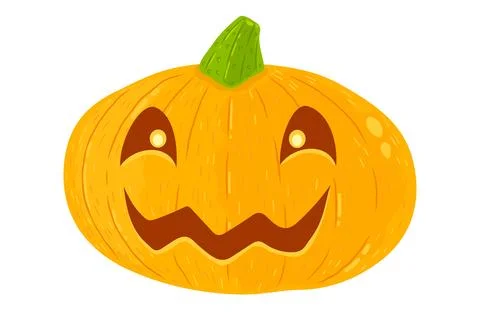 Vector illustration of a spooky cute pumpkin for Halloween. Happy Halloween. Stockillustratie