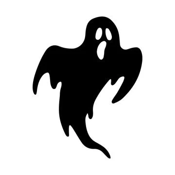 Vector illustration of a spooky ghost silhouette. Stock Illustration