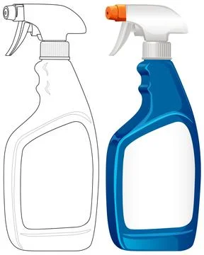 Vector Illustration of Spray Cleaner Bottles Side by Side Stock Illustration