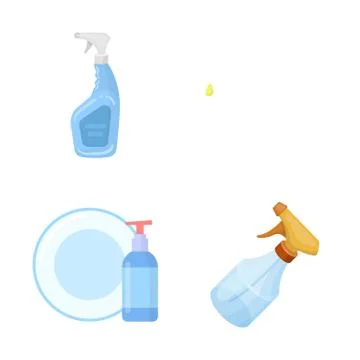 Vector illustration of sprayer and liquid sign. Collection of sprayer and Stock Illustration