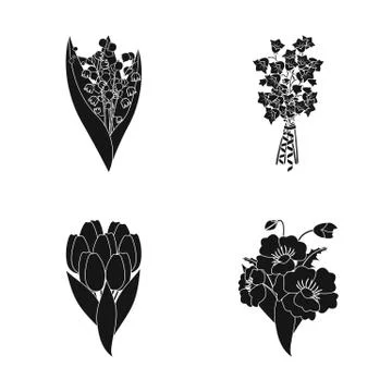 Vector illustration of spring and wreath logo. Collection of spring and blossom Stock Illustration