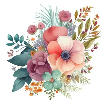 Vector illustration of spring flowers on a white background isolate Stock Illustration