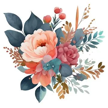 Vector illustration of spring flowers on a white background isolate Stock Illustration