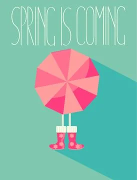 The vector illustration of a spring season. Stock Illustration