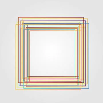 Vector illustration of square made from color lines Illustrazione stock