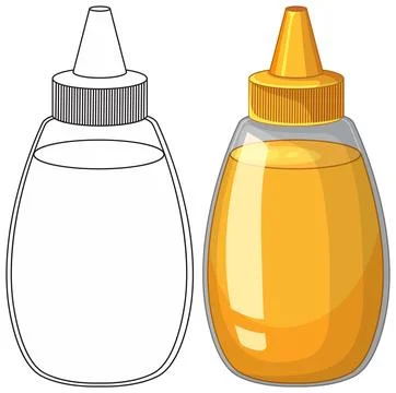 Vector Illustration of a Squeeze Bottle with Honey or Syrup Stock Illustration