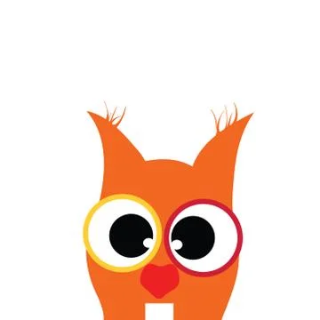 Vector illustration of squirrel on white background. Symbol of animal, pet, f Ilustración de archivo