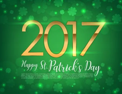 Vector Illustration of a St. Patrick's Day 2017 text Ilustração Stock