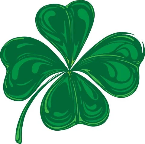 Vector illustration of St. Patricks day green lucky clover leaf Stock Illustration