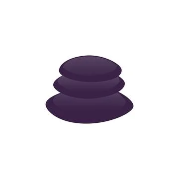 Vector illustration of stack of black spa stones. Isolated background. Stock Illustration