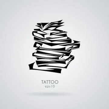 Vector illustration with a stack of books, textbooks and magazines in the sty Stock Illustration