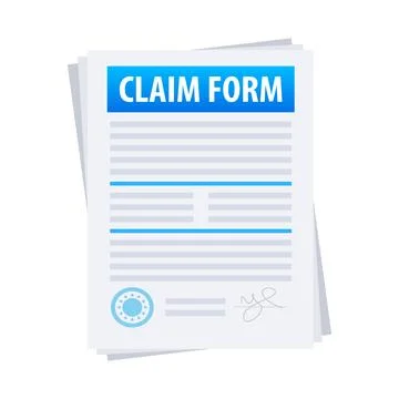 Vector Illustration of a Stack of Insurance Claim Forms for Documentation and Stock Illustration