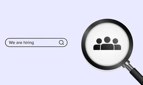 Vector illustration of staff hiring program. Stock Illustration