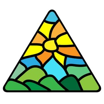 Vector illustration stained glass. Stock Illustration