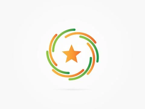 Vector Illustration Star in abstract Circle Stock Illustration