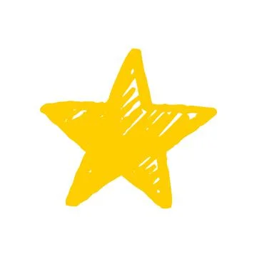 Vector illustration of star in hand-drawn style. Stock Illustration