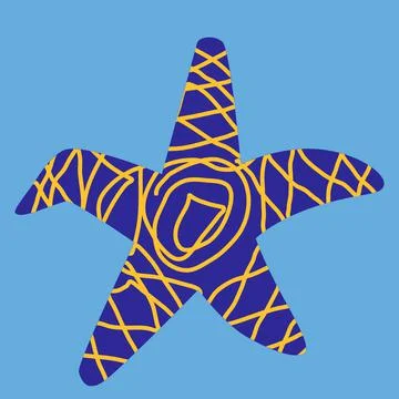 Vector illustration of a starfish in a flat style Stock Illustration