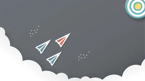 Vector illustration with start up concept in paper cut, craft and origami sty Stock Illustration