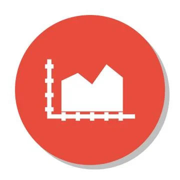 Vector Illustration Of Statistics Icon On Area Chart In Trendy Flat Style. St Stock Illustration