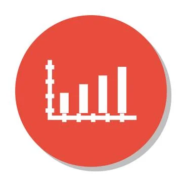 Vector Illustration Of Statistics Icon On Bar Chart Graph In Trendy Flat Styl Stock Illustration