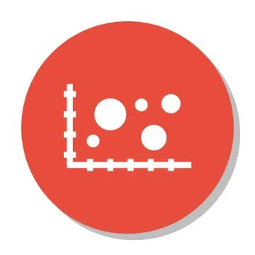 Vector Illustration Of Statistics Icon On Bubble Chart In Trendy Flat Style.  Stock Illustration