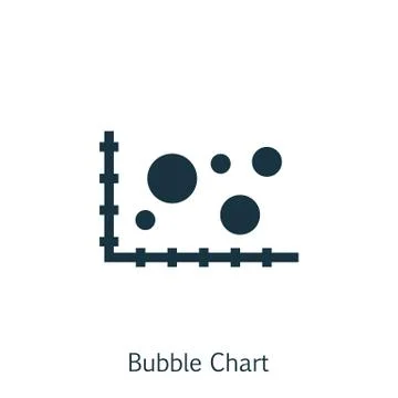 Vector Illustration Of Statistics Icon On Bubble Chart In Trendy Flat Style.  Illustrazione stock